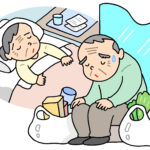 介護に疲れた家族のイラスト