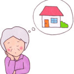 家について悩む高齢女性